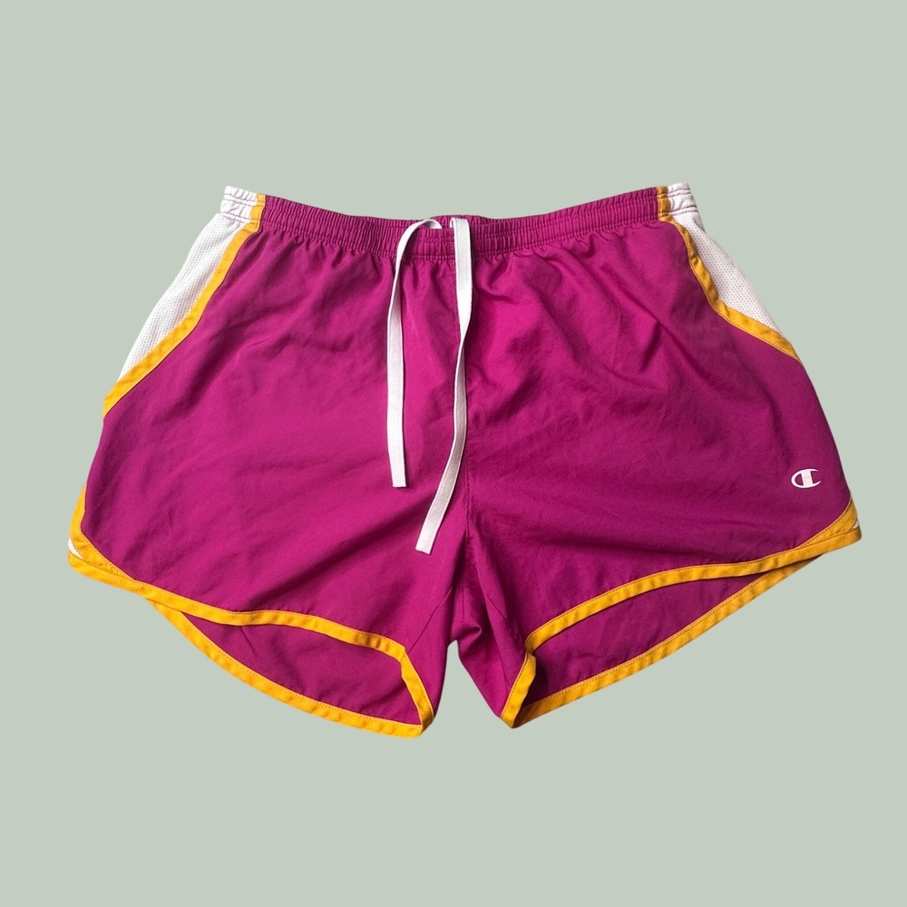 Champion Shorts Womens M Pink Double Dry Athletic Running Dolphin Trim Gym